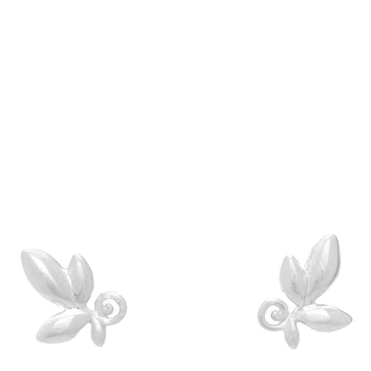 Tiffany Sterling Silver Paloma Picasso Olive Leaf Earrings 1 of 5