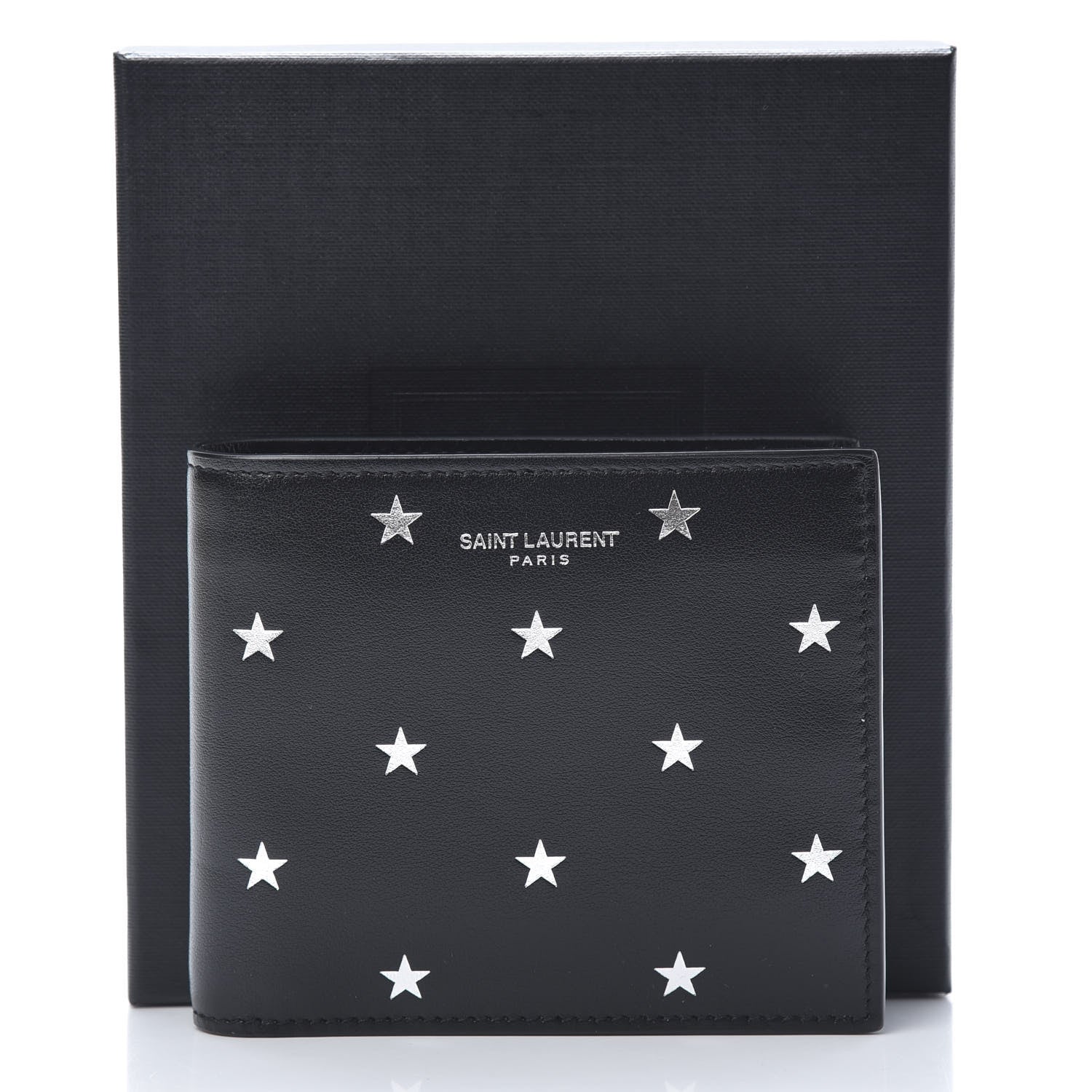 Saint Laurent Calfskin Star Print East West Wallet Black 8 of 8