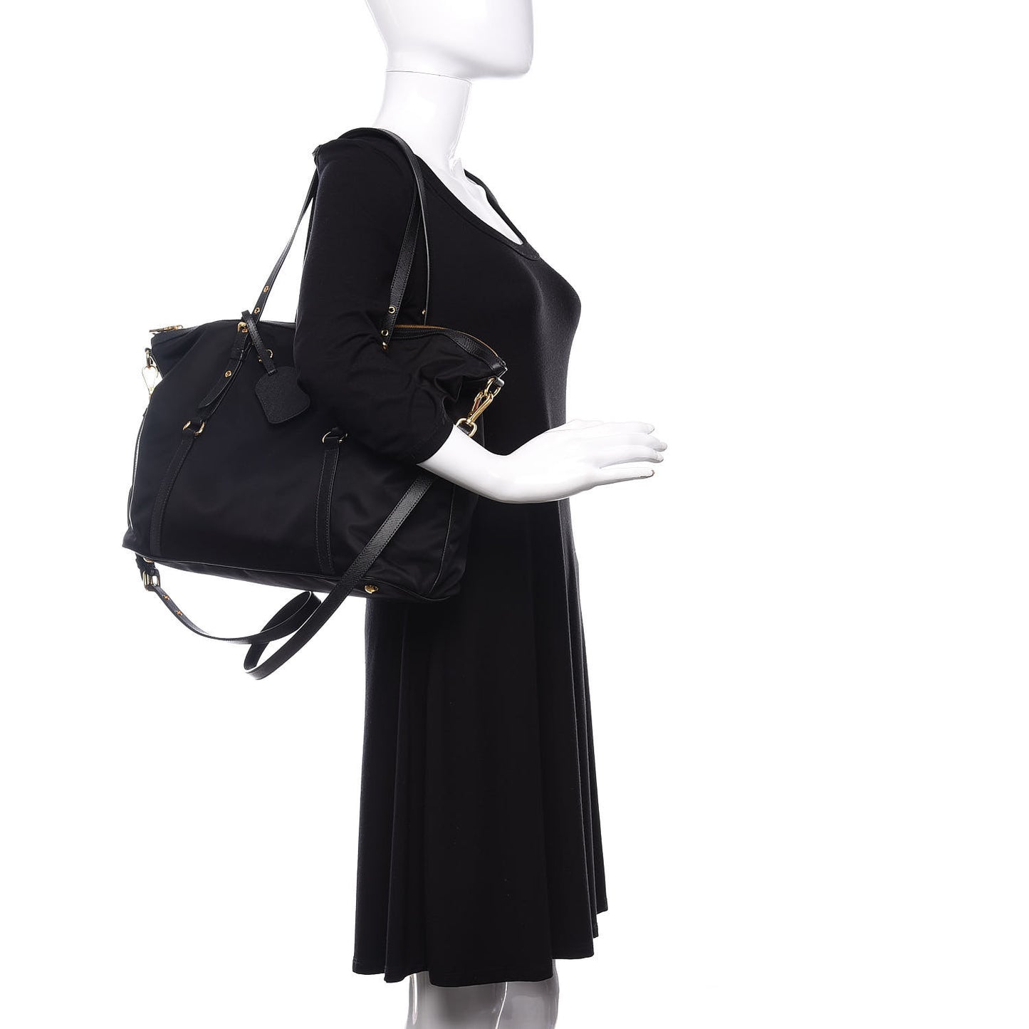 Tessuto Nylon Saffiano Tote Black