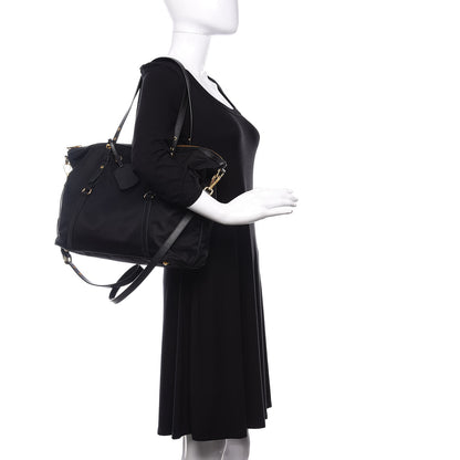 Prada Tessuto Nylon Saffiano Tote Black 2 of 10