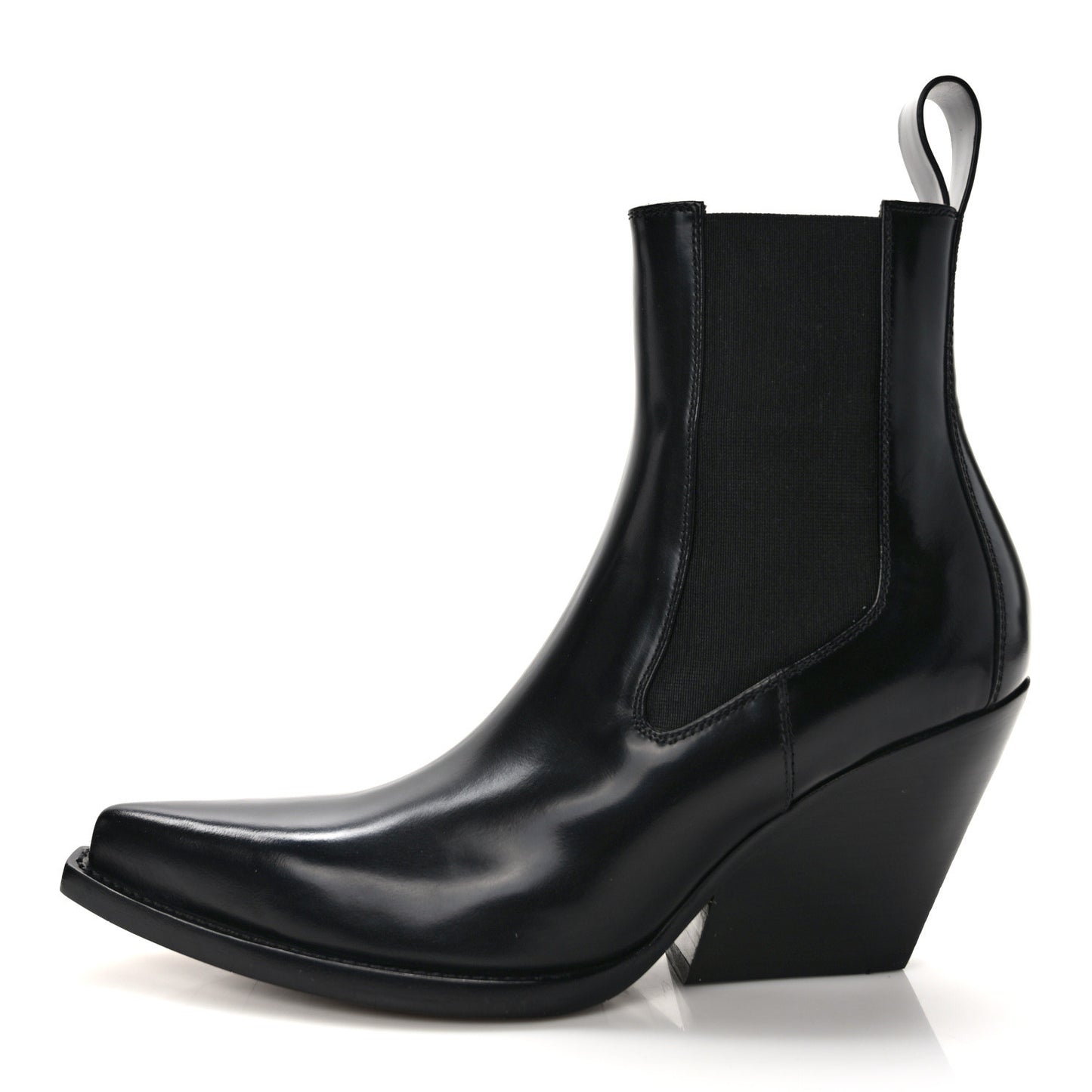 Calfskin Lean Boots 37.5 Black