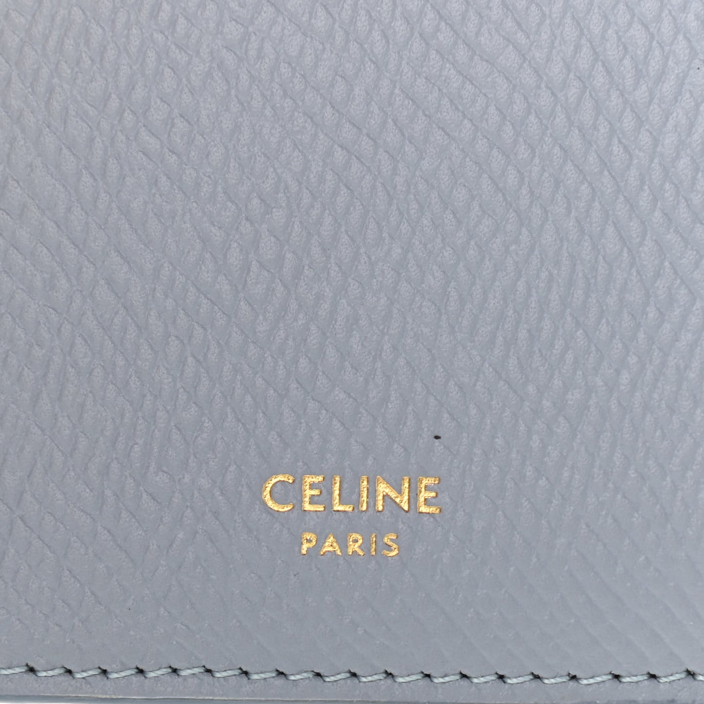 Grained Calfskin Zipped Card Holder Artic Blue