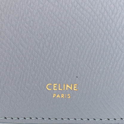Celine Grained Calfskin Zipped Card Holder Artic Blue 6 of 8
