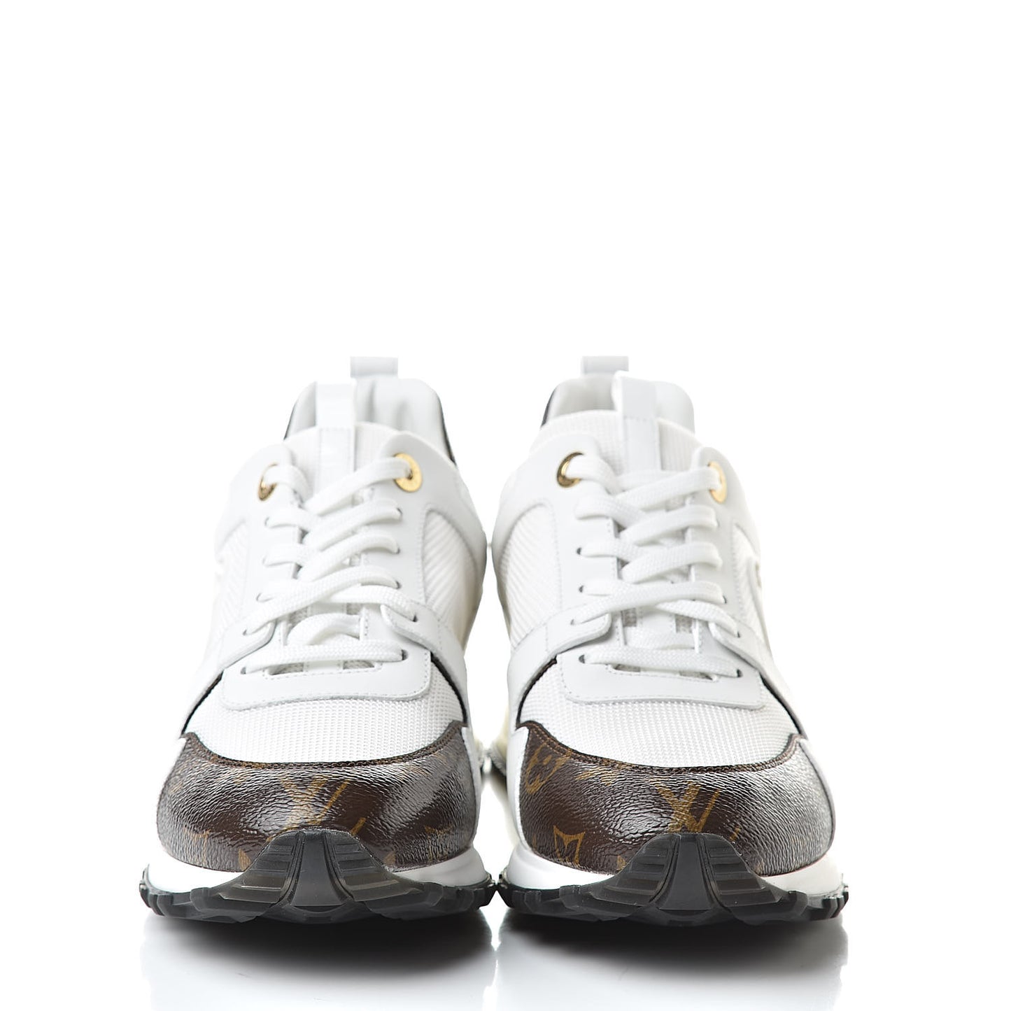 Calfskin Monogram Run Away Sneakers 40 White