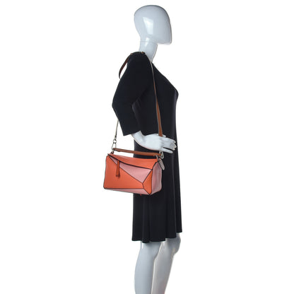 Loewe Calfskin Small Puzzle Bag Orange Tan Pink 2 of 13