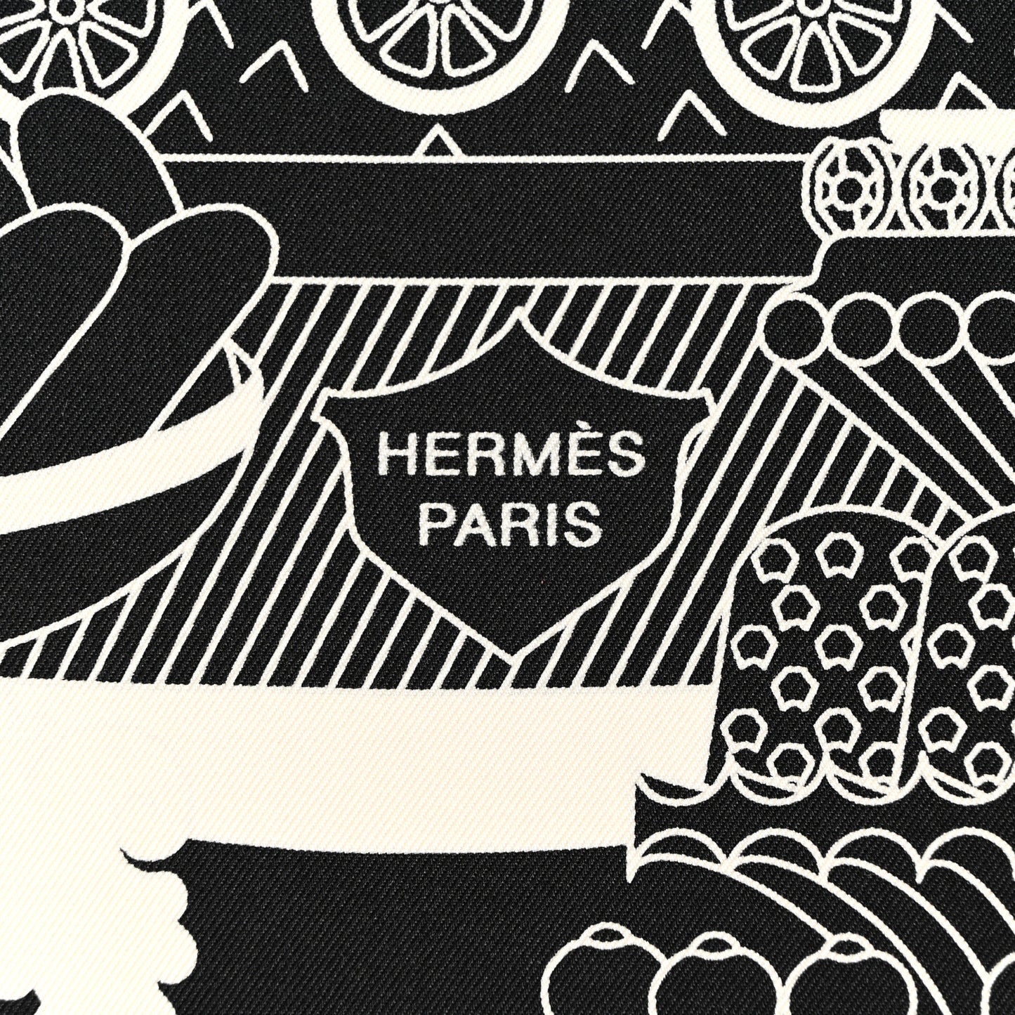 Silk La Patisserie Francaise Scarf 90 Black Creme