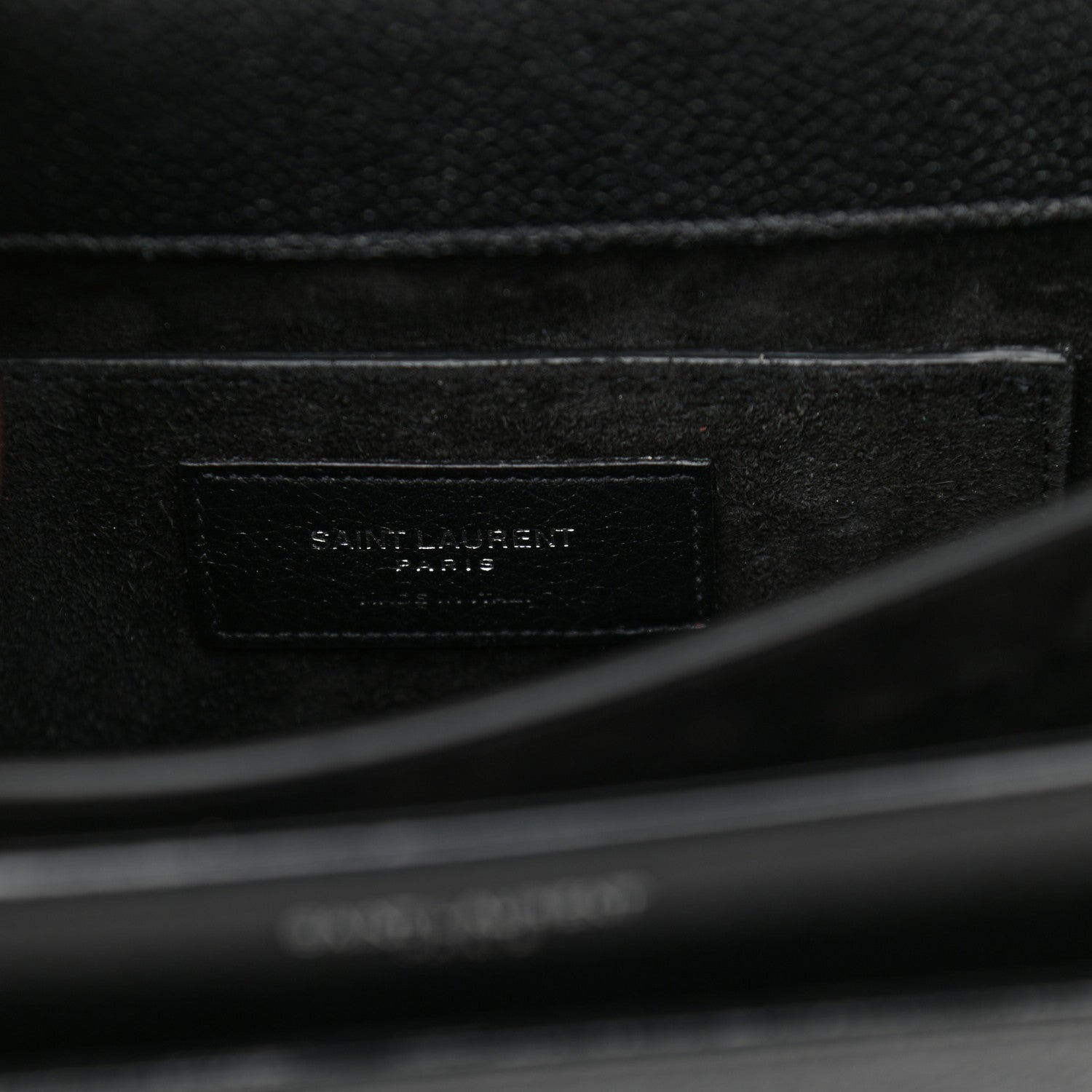 Saint Laurent Grained Calfskin Medium Monogram Sunset Satchel Black 5 of 12