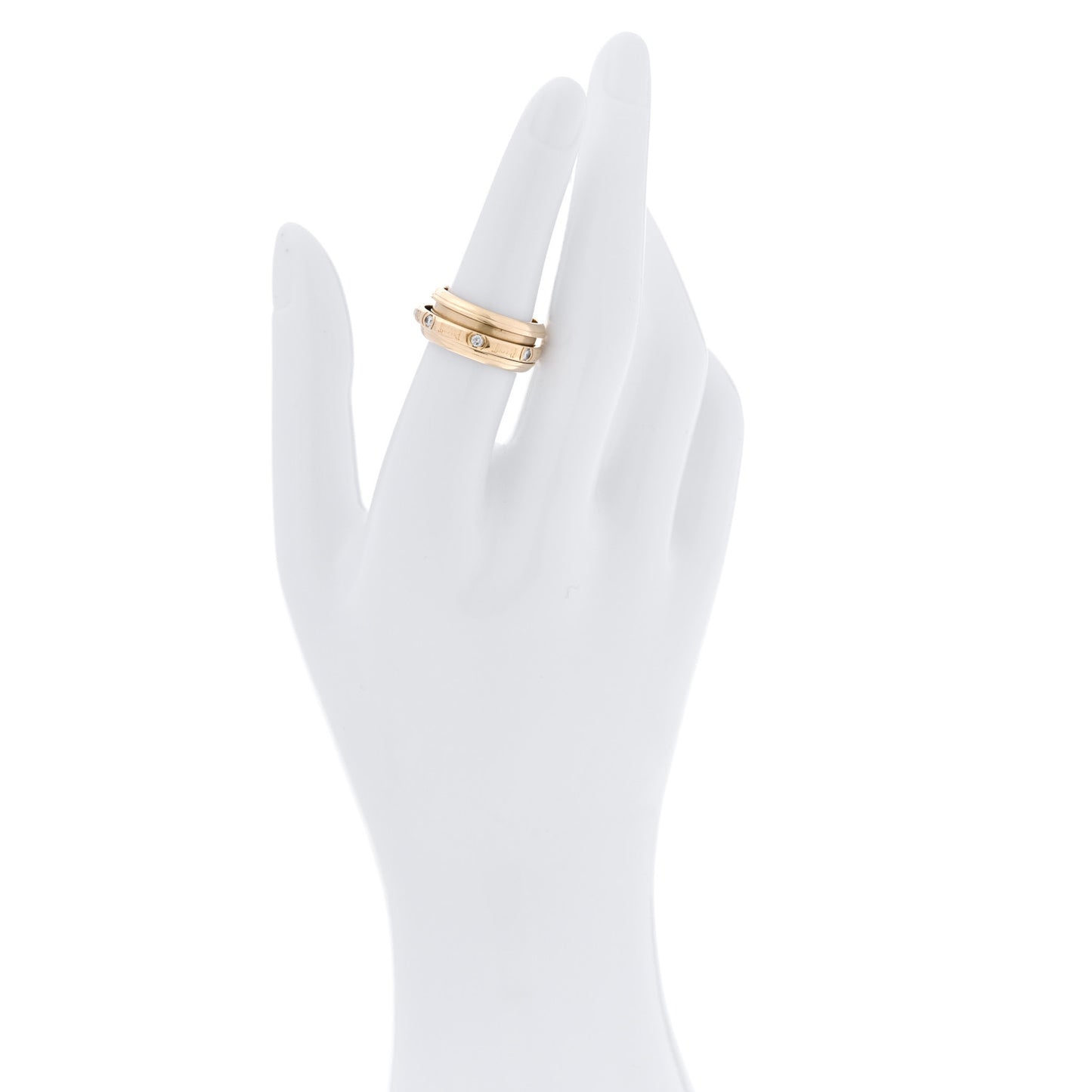 18K Yellow Gold Diamond Possession Movable Ring 53 6.5