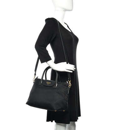 Prada Tessuto Nylon Saffiano Tote Black 2 of 11