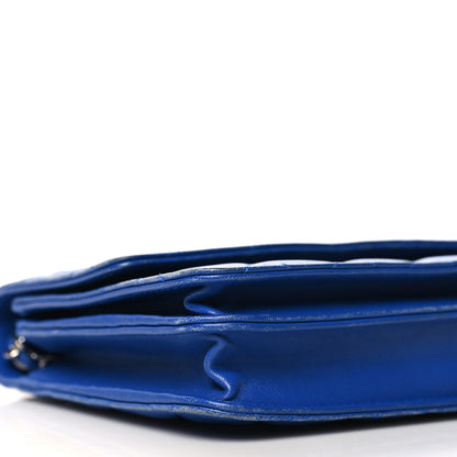 Chanel Lambskin Quilted Square Wallet On Chain WOC Blue 11 of 14