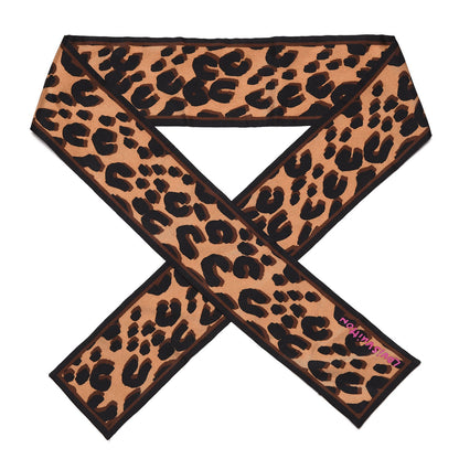 Louis Vuitton Silk Leopard Bandeau Scarf Marron 1 of 5