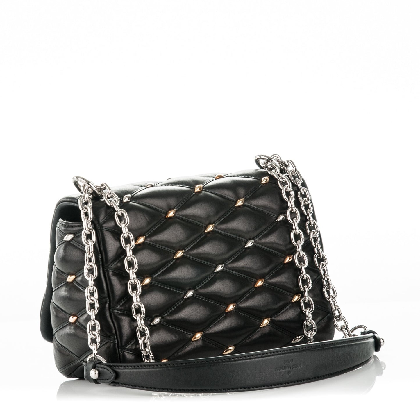 Lambskin Studded Malletage GO-14 PM Black