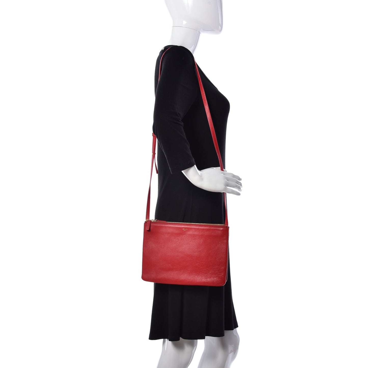 Lambskin Large Trio Crossbody Bag Red