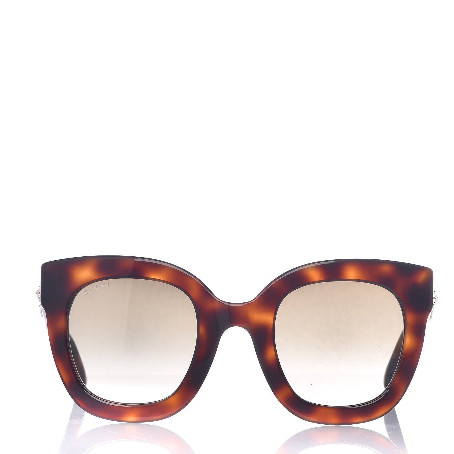 Gucci Round Frame Star Sunglasses GG0208S Tortoise 2 of 7