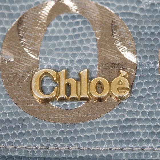 Lizard Embossed Eclipse Continental Flap Wallet Blue