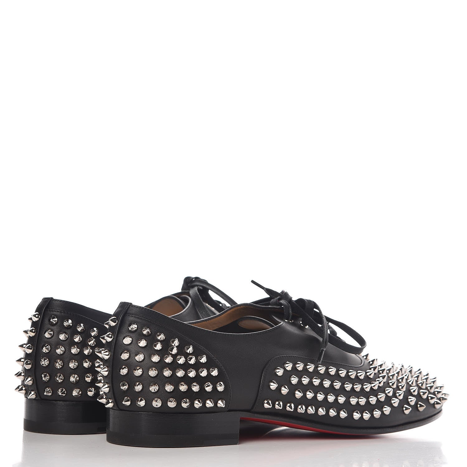 Christian Louboutin Calfskin Spike Mens Freddy Flat 45 Black 4 of 8