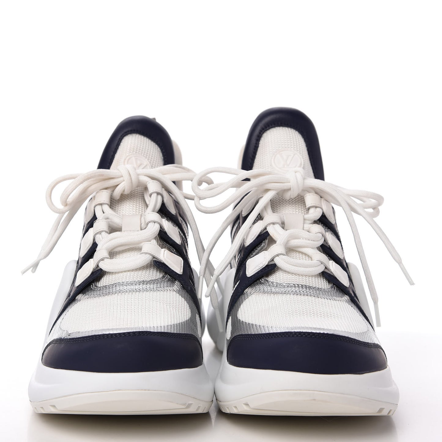 Calfskin Technical Nylon LV Archlight Sneaker 40.5 White Blue Pink