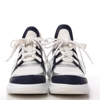 Louis Vuitton Calfskin Technical Nylon LV Archlight Sneaker 40.5 White Blue Pink 2 of 9