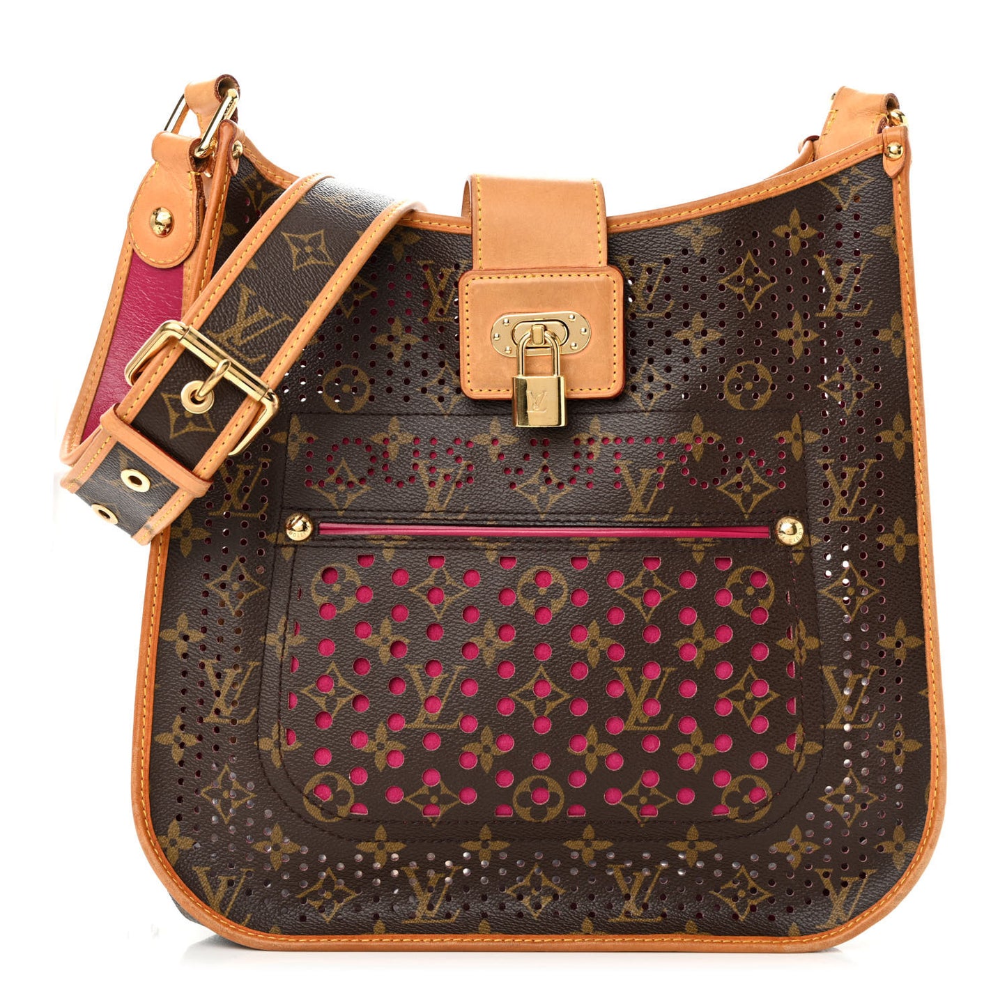 Monogram Perforated Musette Fuchsia
