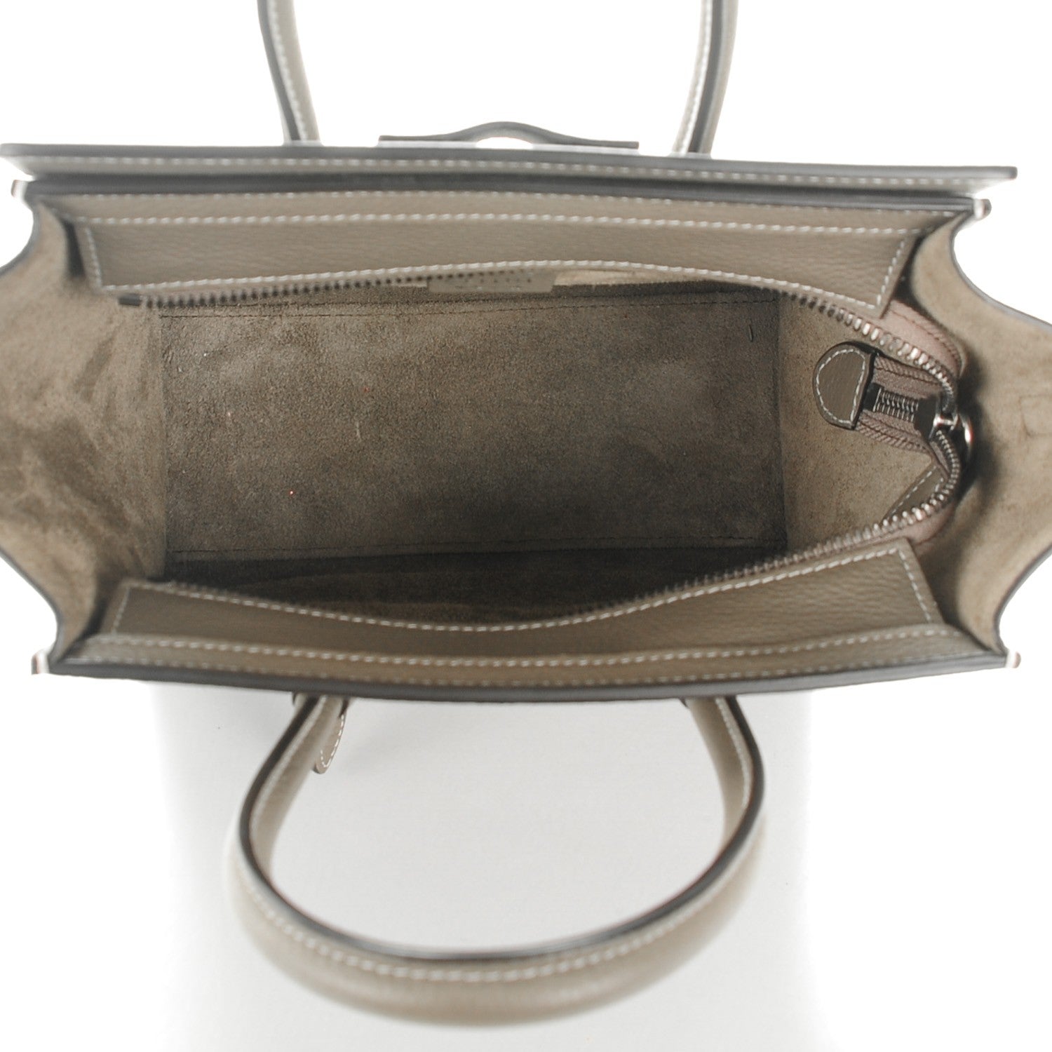 Celine Drummed Calfskin Nano Luggage Souris 5 of 8