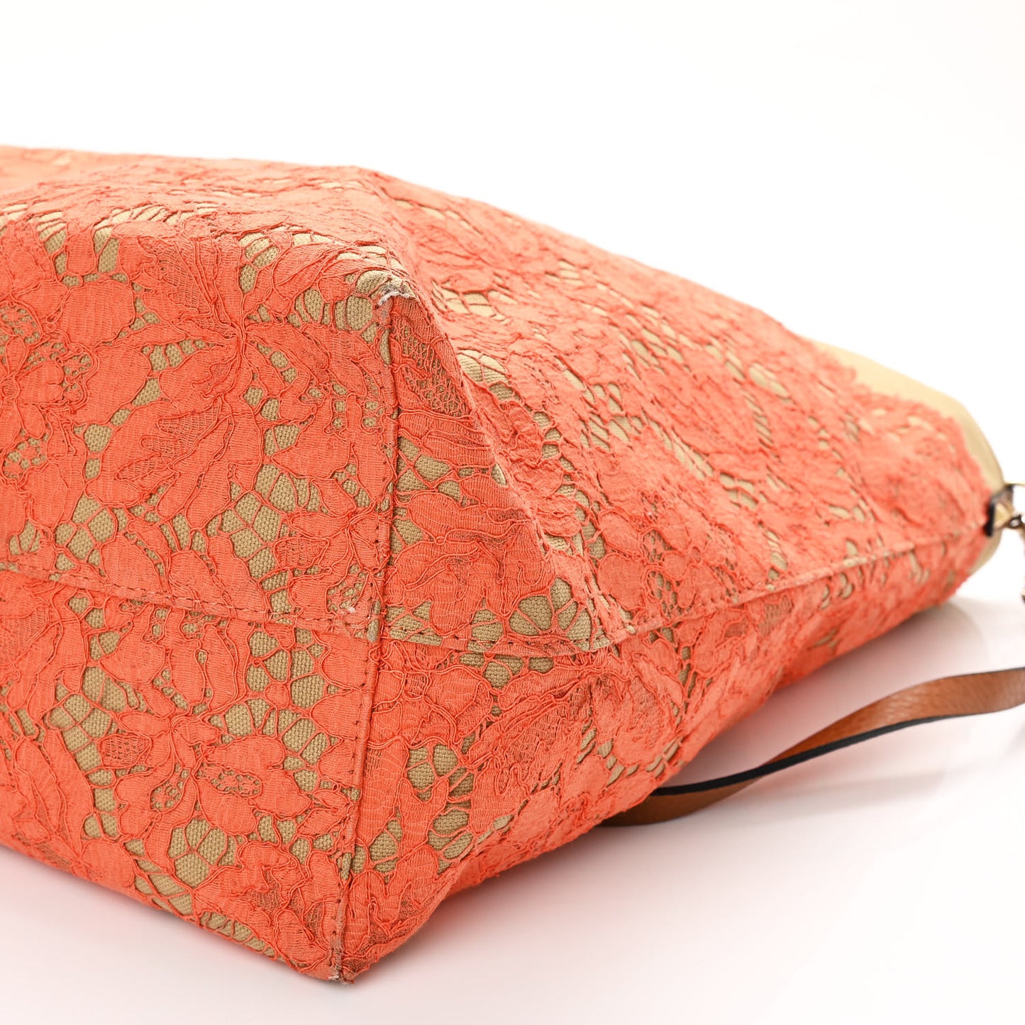 Canvas Glam Lace Reversible Tote Orange