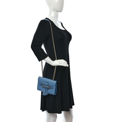Gucci Soft Microguccissima Mini Emily Chain Shoulder Bag Mineral Blue 2 of 9