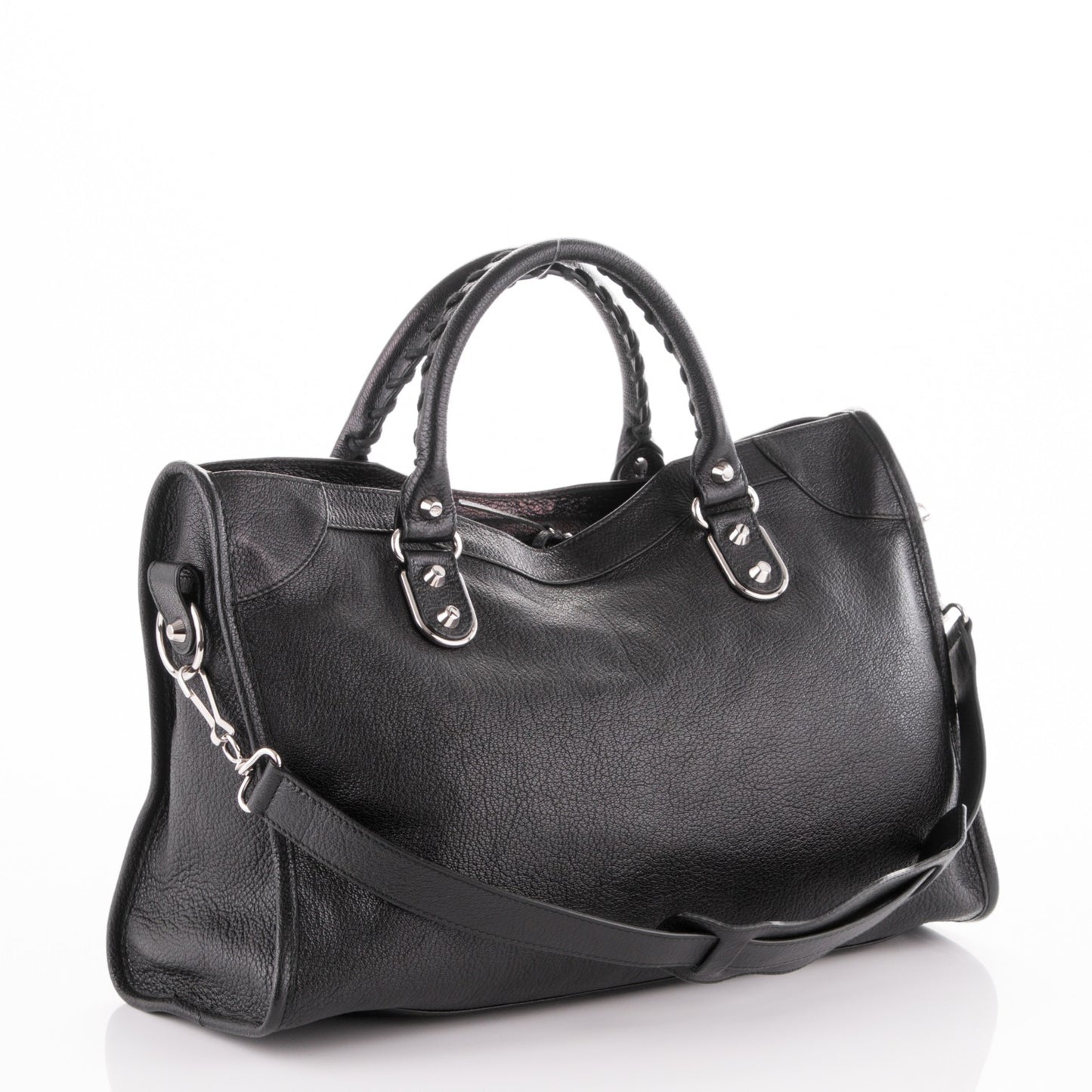 Chevre Silver Metallic Edge City Black