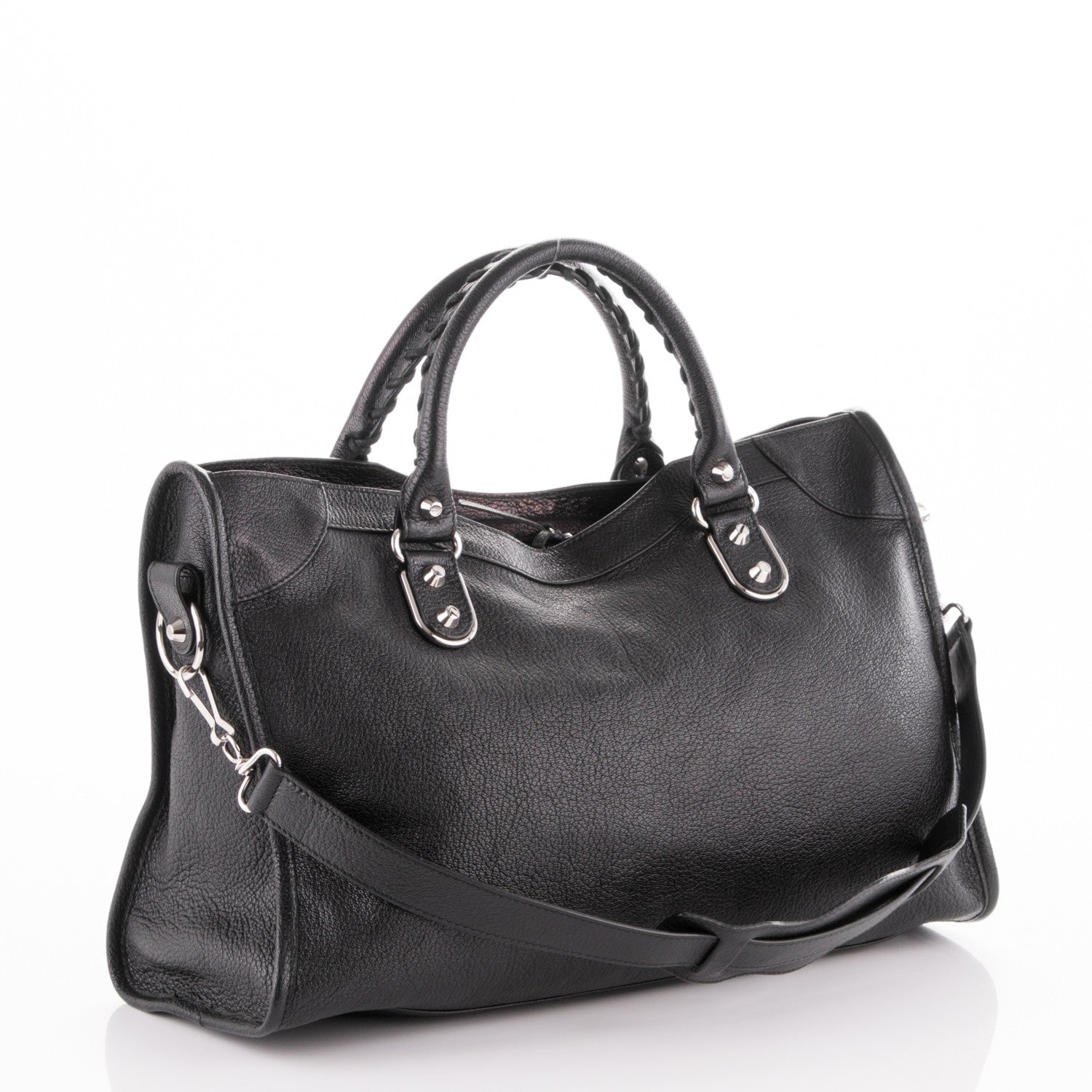 Balenciaga Chevre Silver Metallic Edge City Black 3 of 7