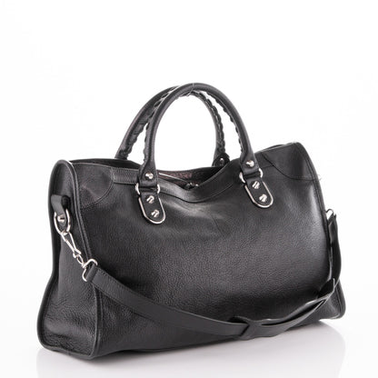 Balenciaga Chevre Silver Metallic Edge City Black 3 of 7