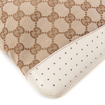 Gucci Monogram Calfskin Perforated Medium Flat Messenger Bag Off White 5 of 10