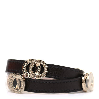 Bulgari Calfskin Double Coiled Bracelet Dark Brown 1 of 4
