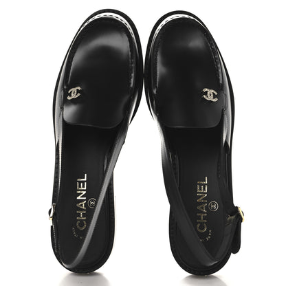 Chanel Calfskin Crystal CC Slingback Sandals 39.5 Black 2 of 10