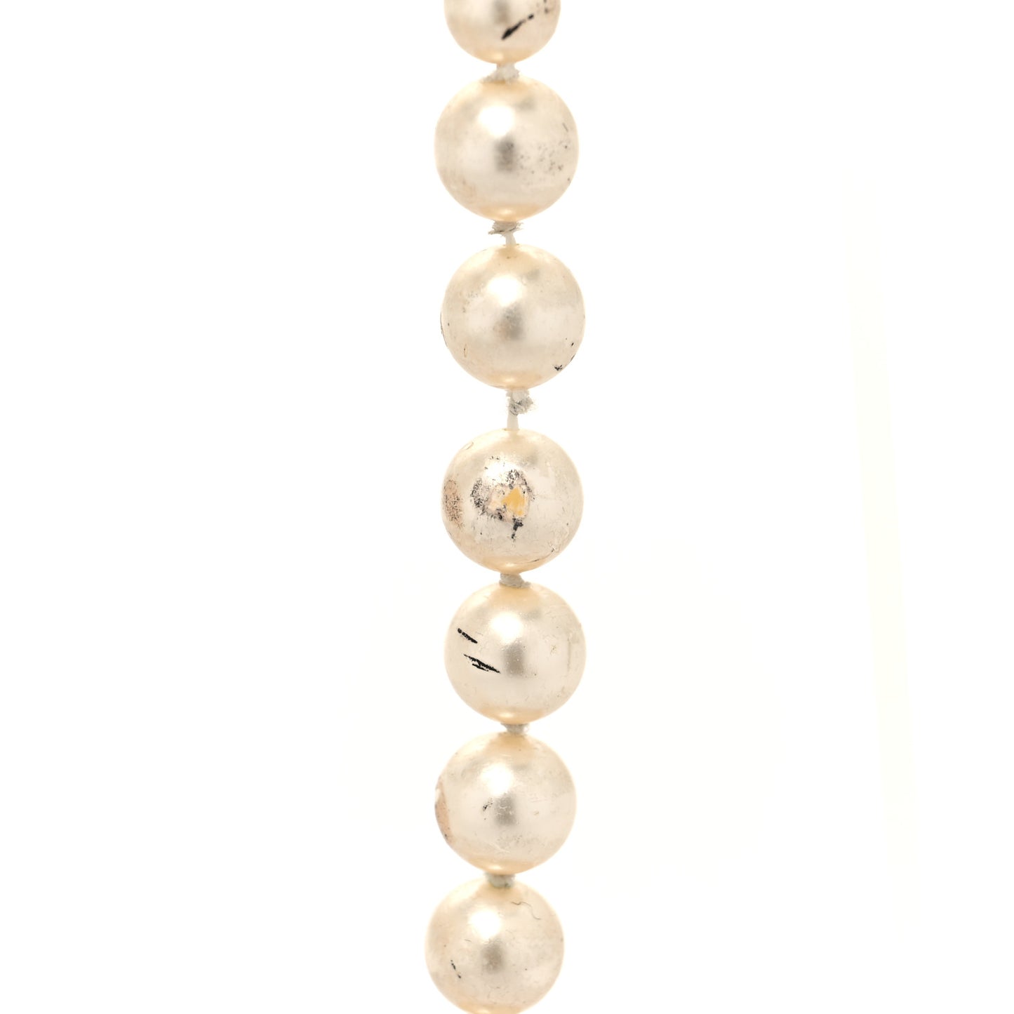 Graduated Pearl Long CC Necklace Gold