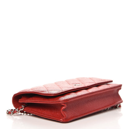 Chanel Caviar Quilted Wallet On Chain WOC Red 4 of 9