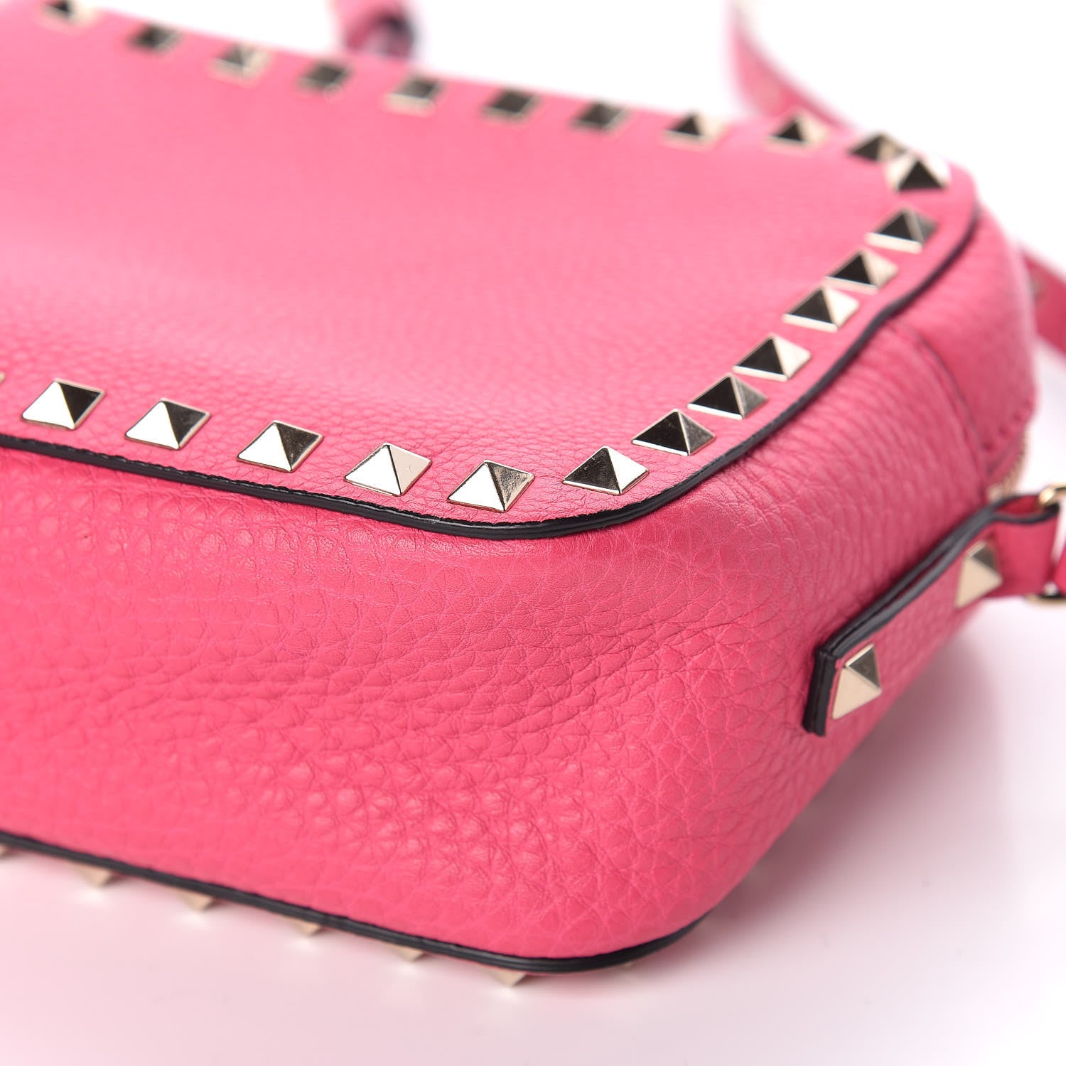 Valentino Garavani Pebbled Calfskin Rockstud Camera Crossbody Bag Peony 6 of 12