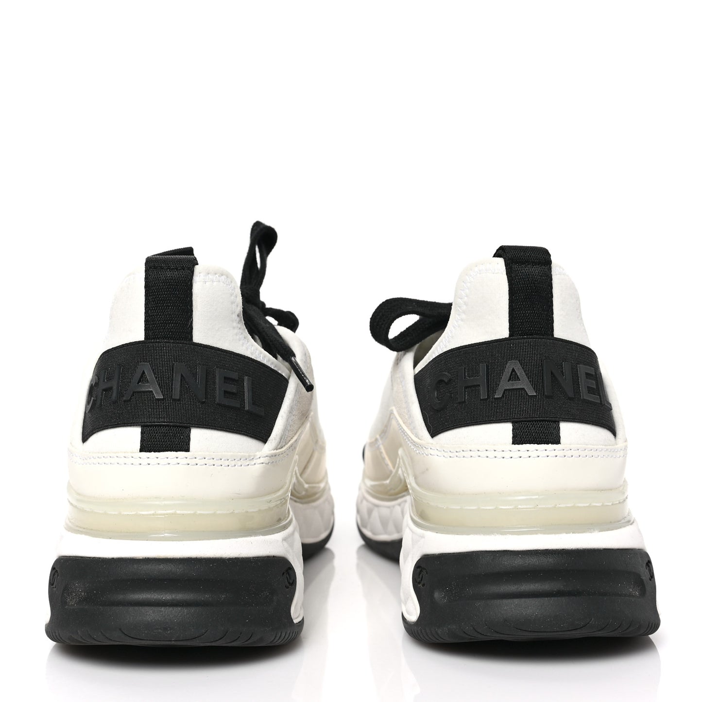 Velvet Calfskin Mixed Fibers CC Sneakers 40 Ivory Black