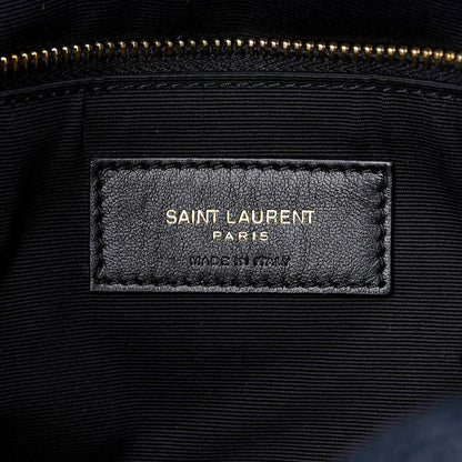 Saint Laurent Canvas Quilted Small Loulou Puffer Monogram Chain Satchel Marine 7 of 11