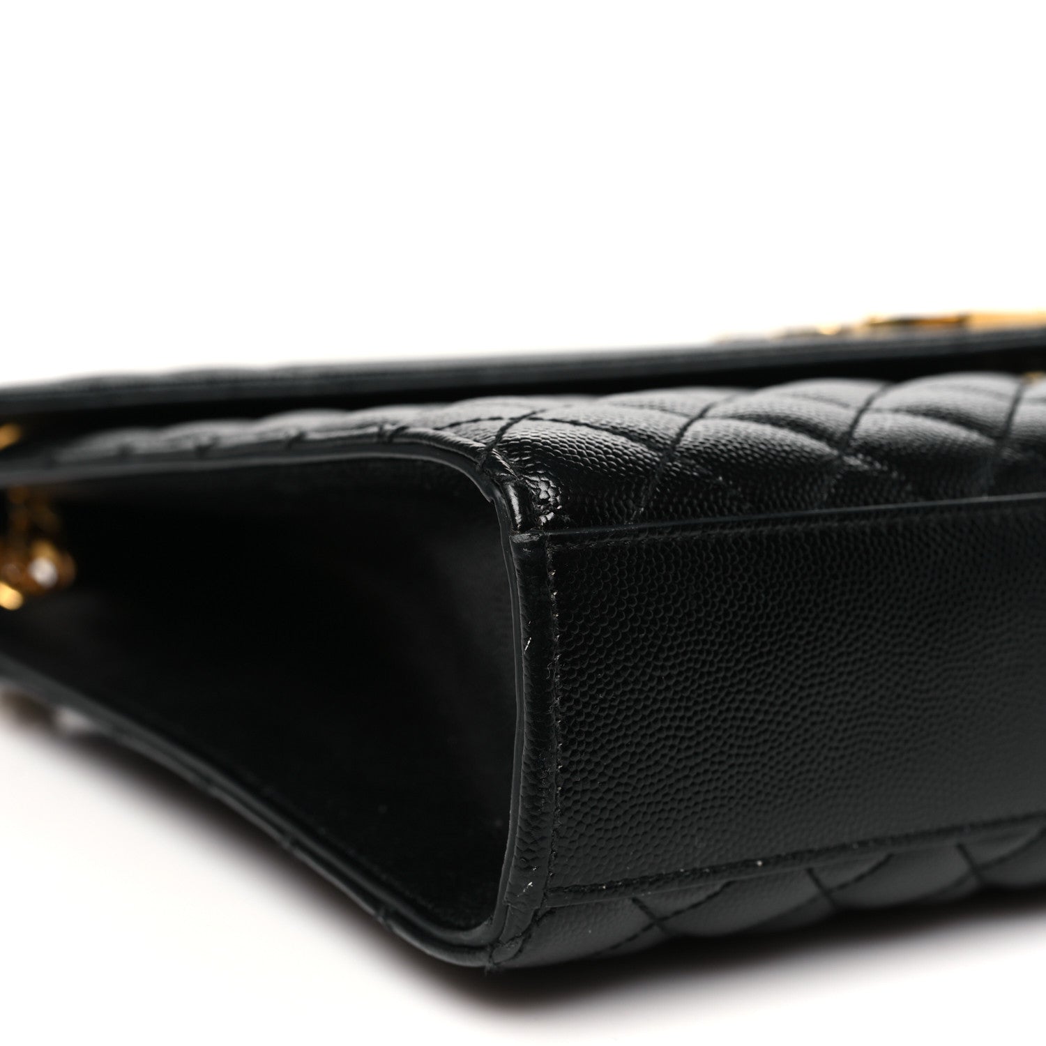 Saint Laurent Grain De Poudre Textured Mixed Matelasse Large Triquilt Monogram Satchel Black 9 of 10