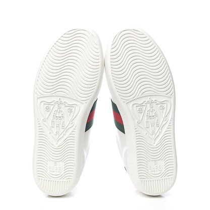 Gucci Calfskin Ayers Web Heart Embroidered Womens Ace Sneakers 34 White 5 of 9