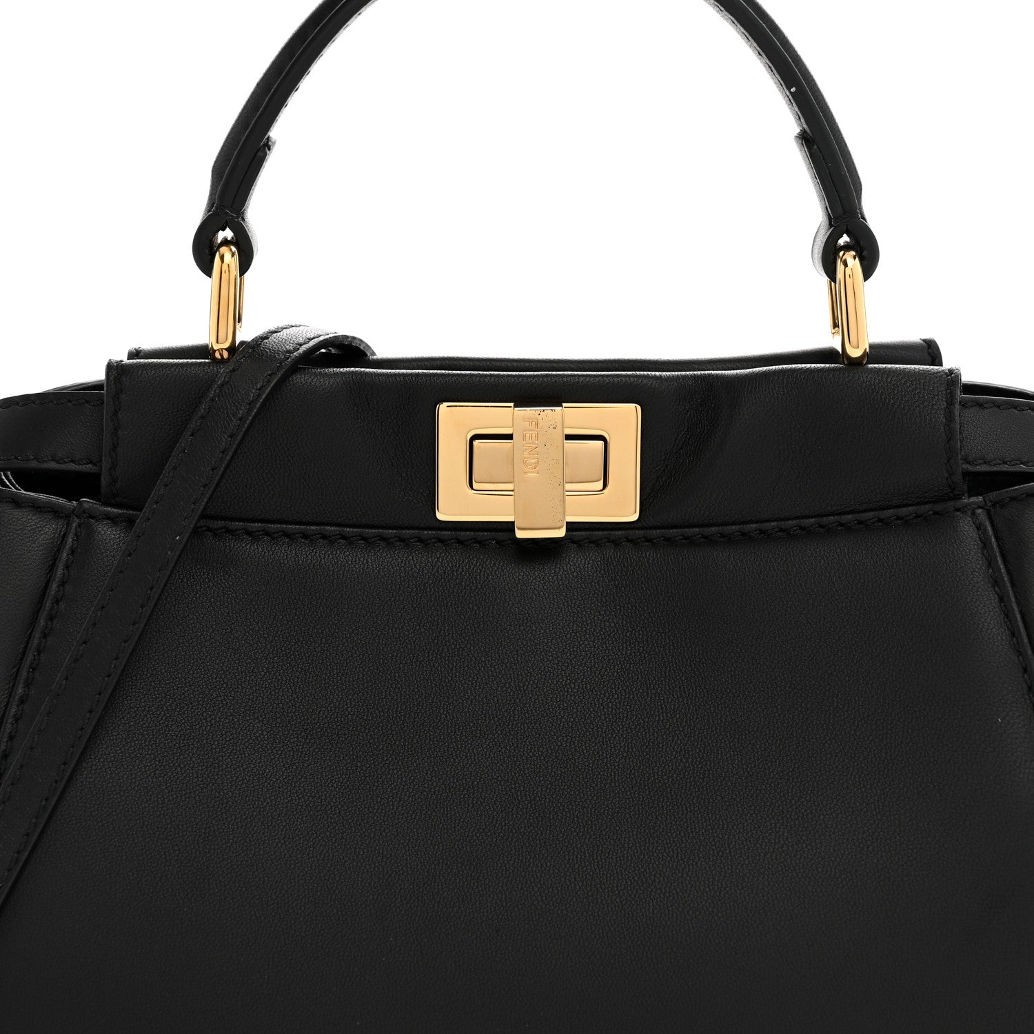 Fendi Nappa Mini Peekaboo Iconic Satchel Black 8 of 10