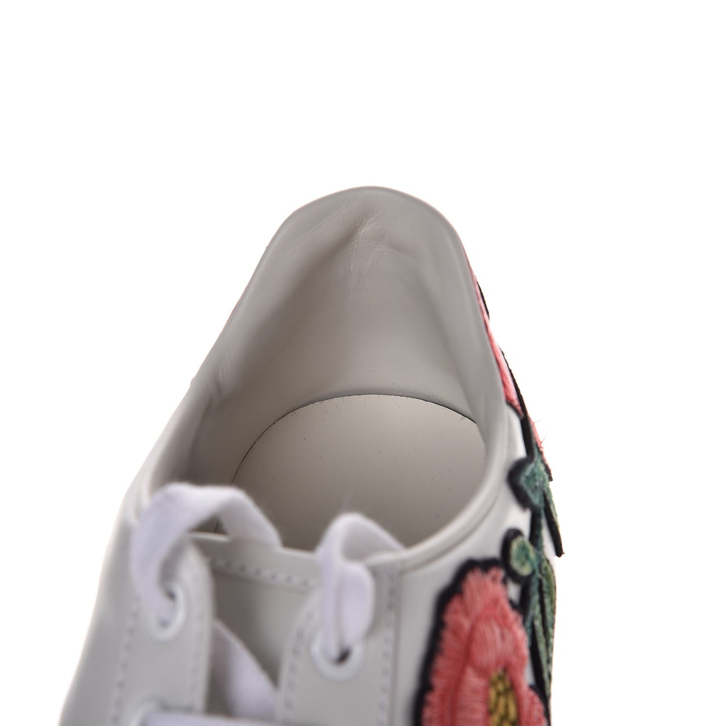 Calfskin Web Floral Embroidered Ace Sneakers 38.5 White
