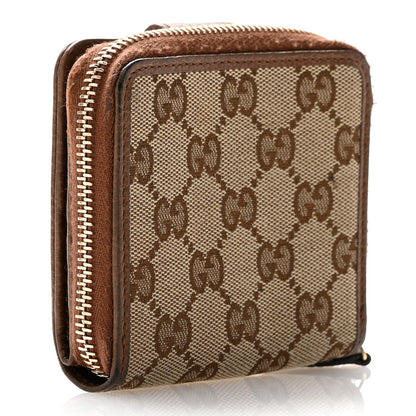 Gucci Monogram Dollar Calfskin Zip Around French Wallet Beige Ebony Tabacco 3 of 9
