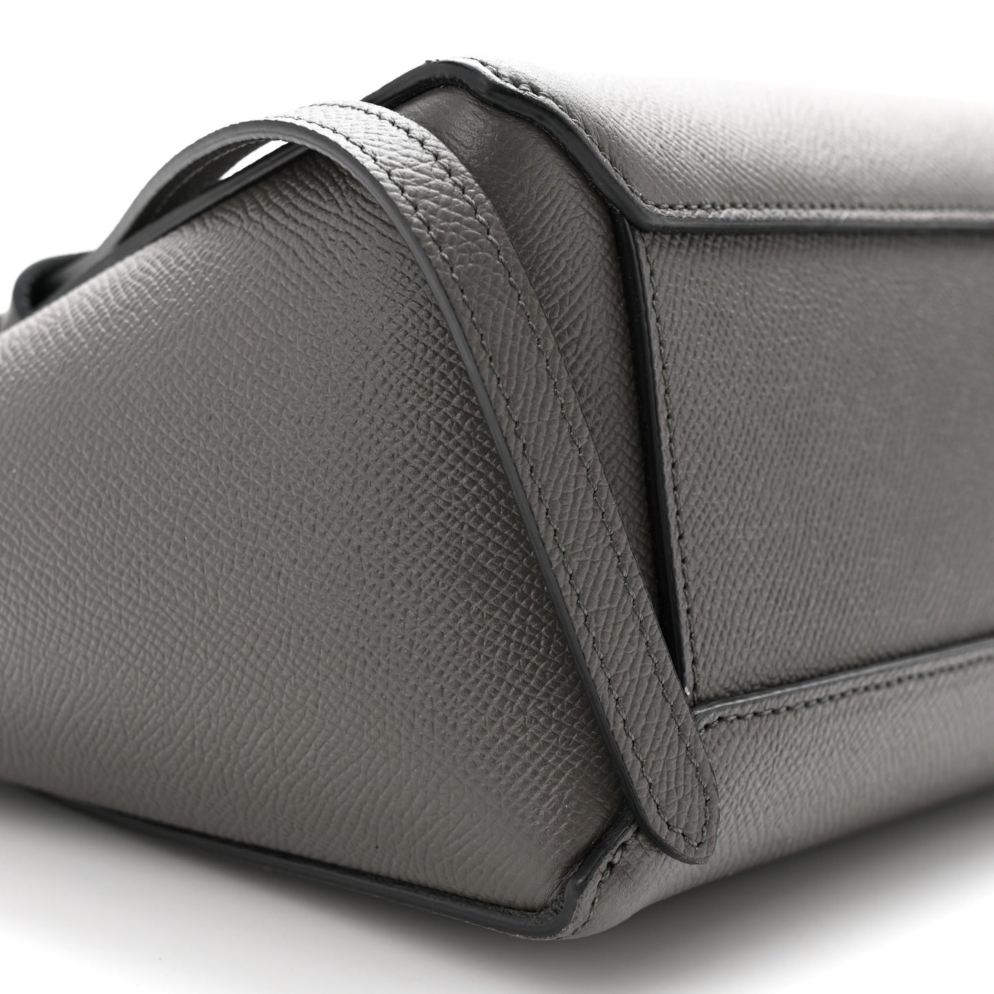 Grained Calfskin Nano Belt Bag Grey