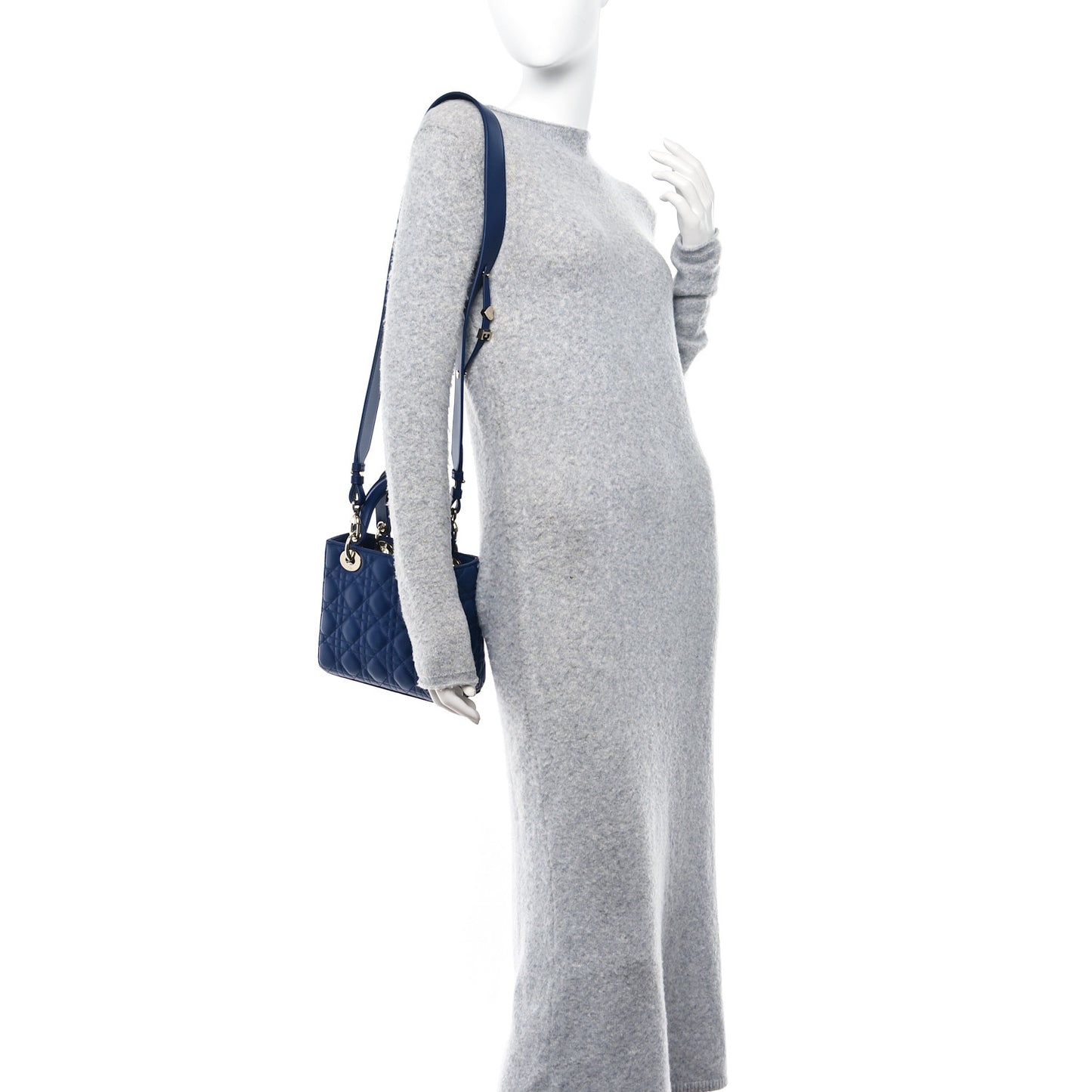 Lambskin Cannage Small My ABCDior Lady Dior Blue Royale