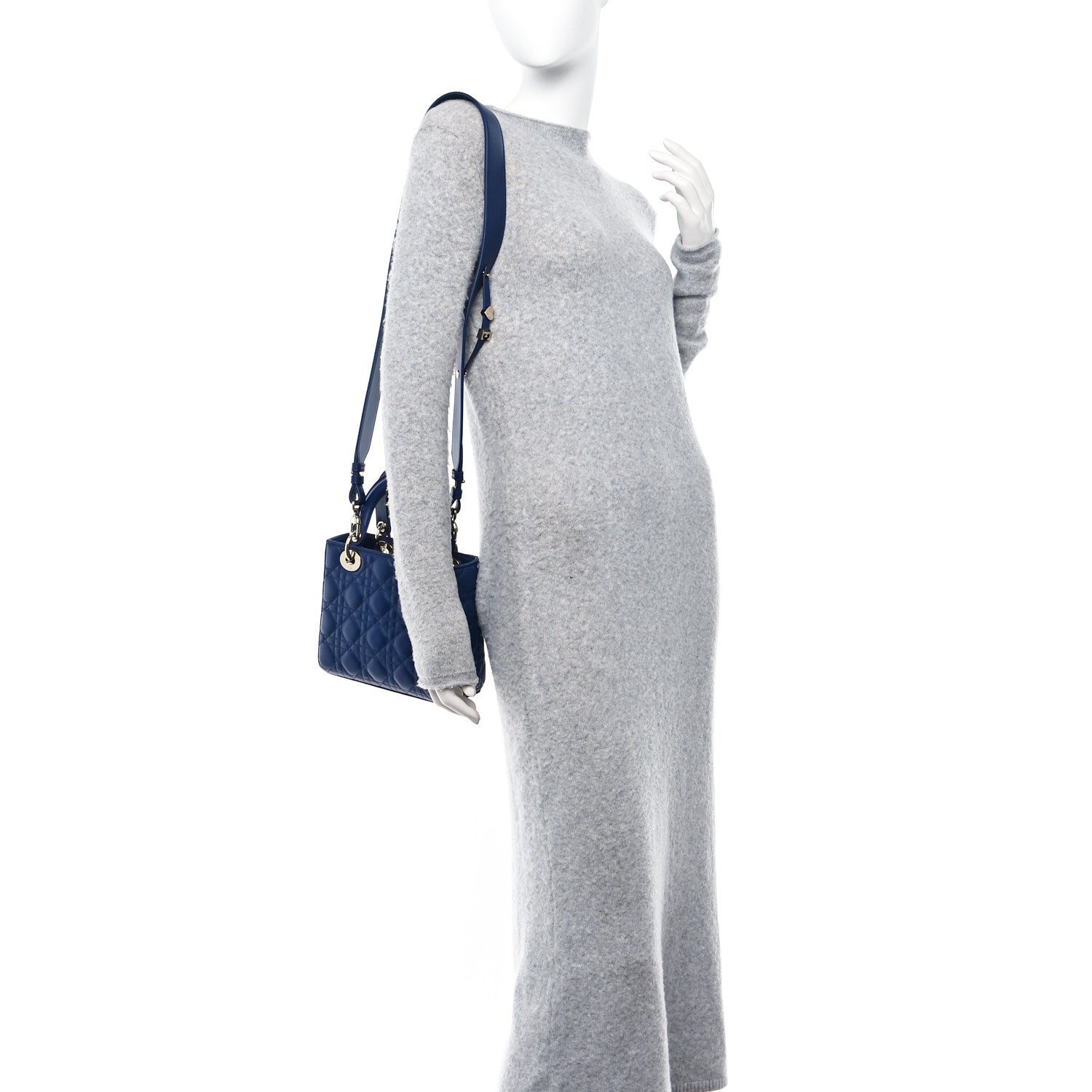 Christian Dior Lambskin Cannage Small My ABCDior Lady Dior Blue Royale 2 of 12