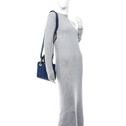 Christian Dior Lambskin Cannage Small My ABCDior Lady Dior Blue Royale 2 of 12