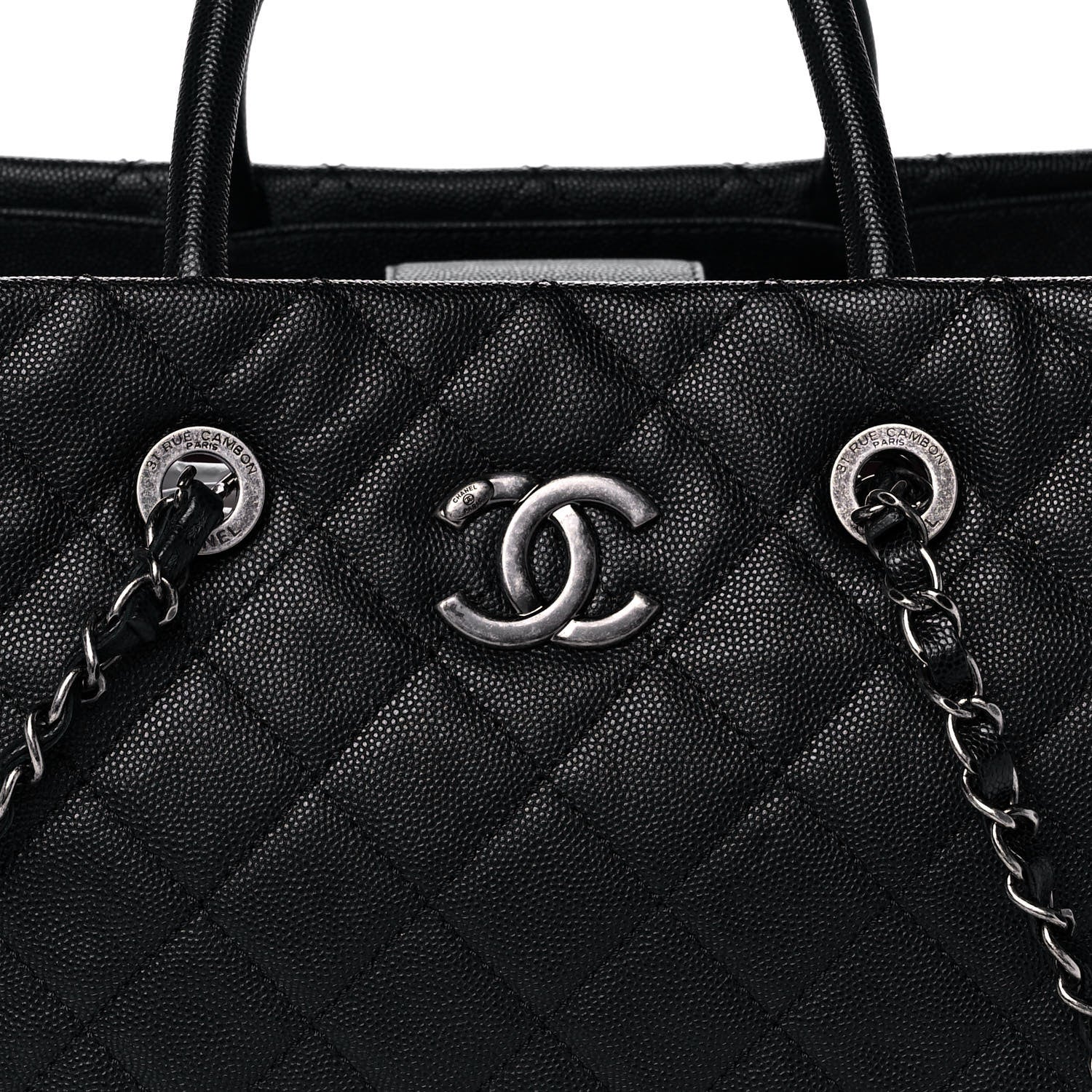 Chanel Caviar Quilted Large Coco Handle Shopping Tote Black 11 of 16