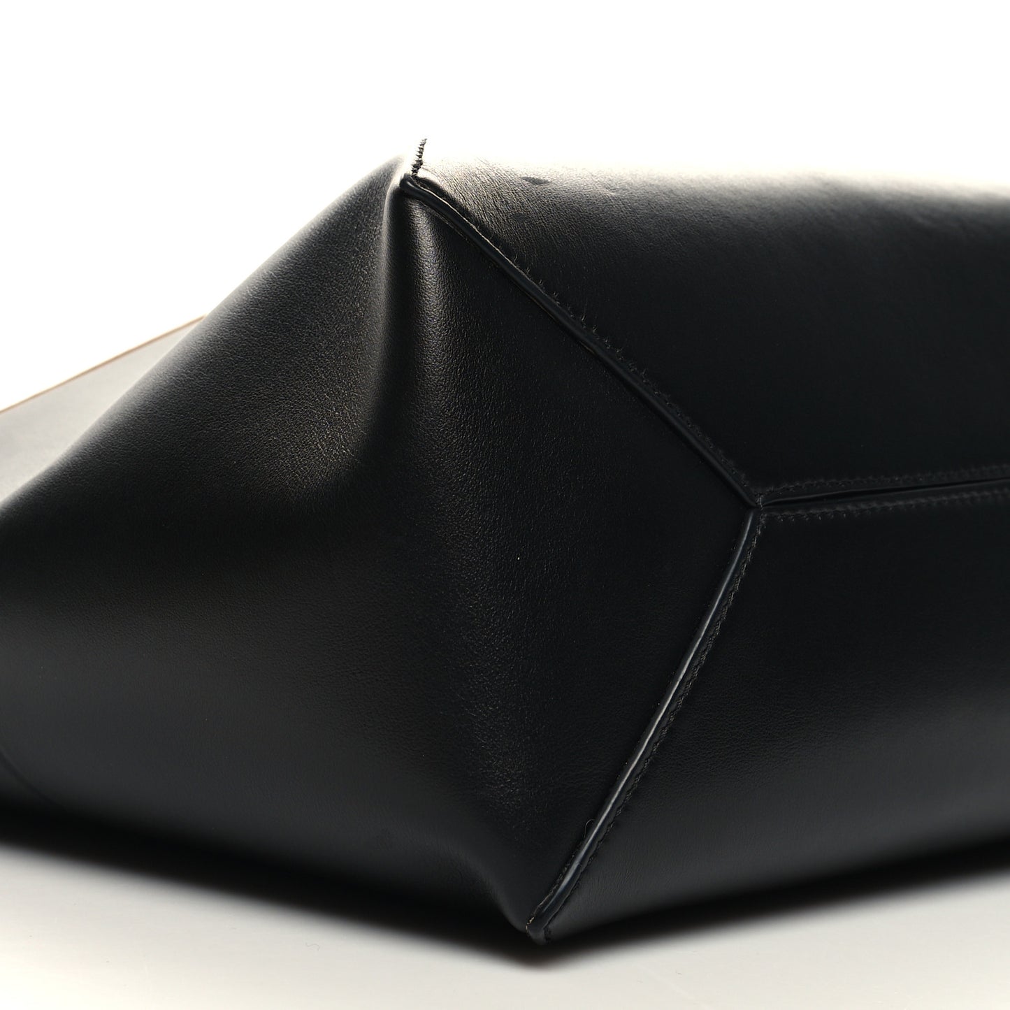 Shiny Calfskin Medium Puzzle Fold Tote Warm Desert Black