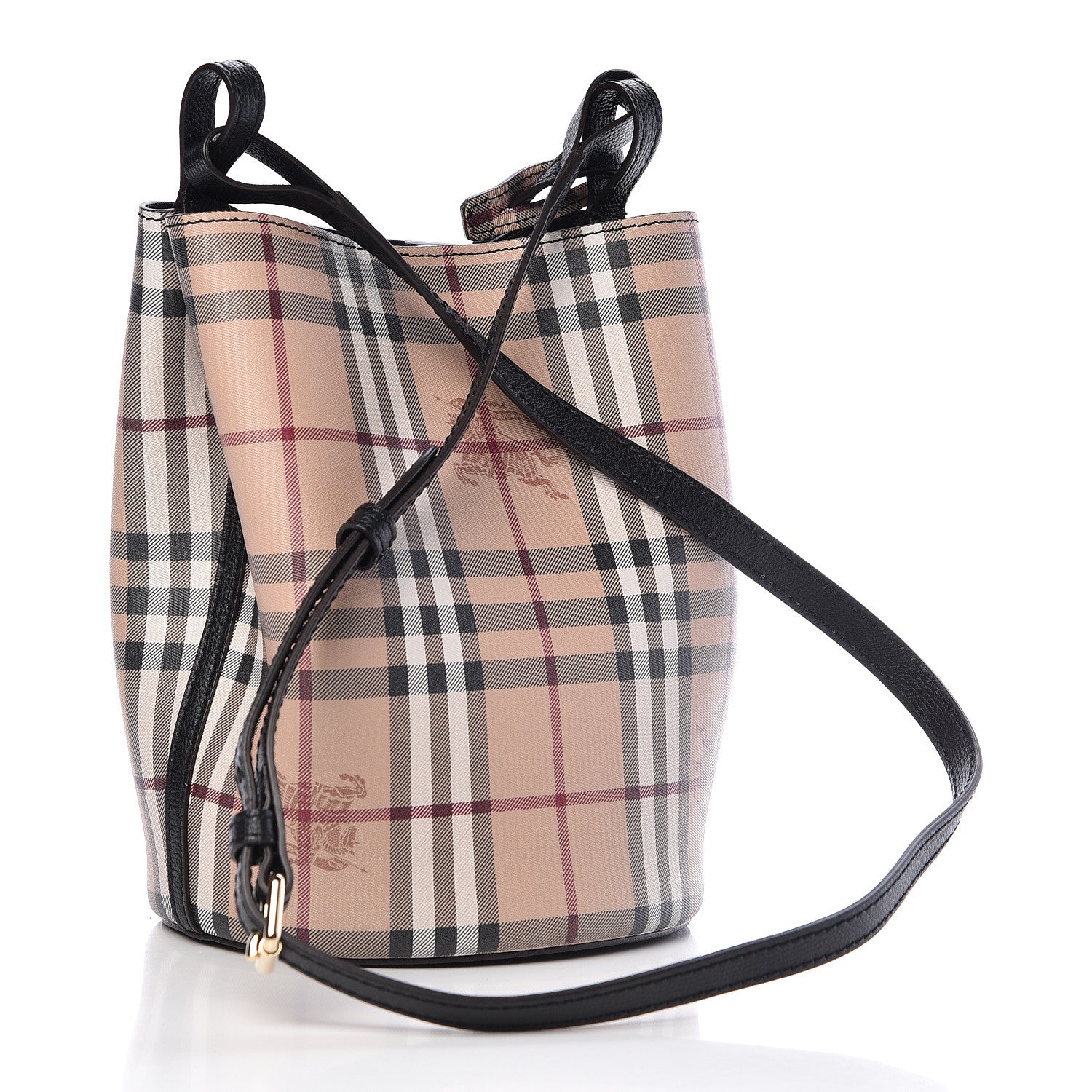 Burberry Haymarket Check Colours Small Lorne Bucket Crossbody Black 3 of 8
