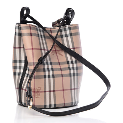 Burberry Haymarket Check Colours Small Lorne Bucket Crossbody Black 3 of 8